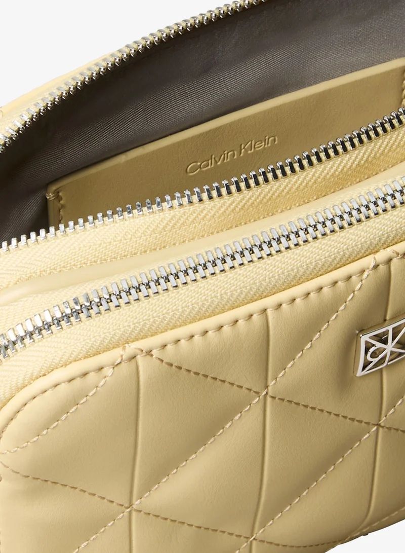 CALVIN KLEIN  Quilted Emblem Logo Double Zip Camera Bag for Women | Best Price UAE
